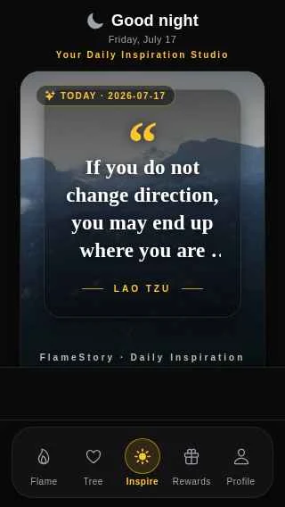 Daily inspiration screen