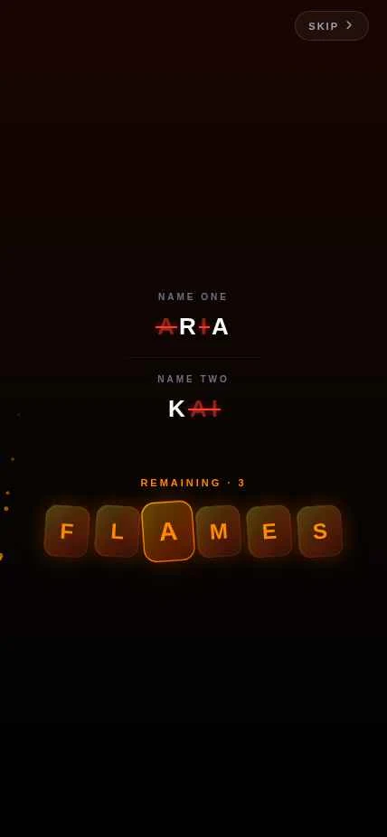 FlameStory result screen